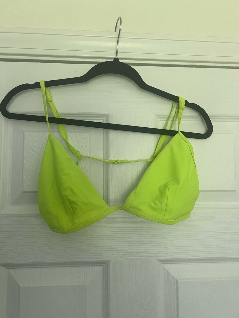Good American Neon Lime Triangle Strappy Swimsuit Top